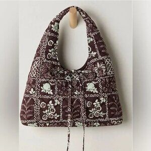 Free people Quinlan Cotton Floral Print Quilt Shoulder Tote Bag NEW